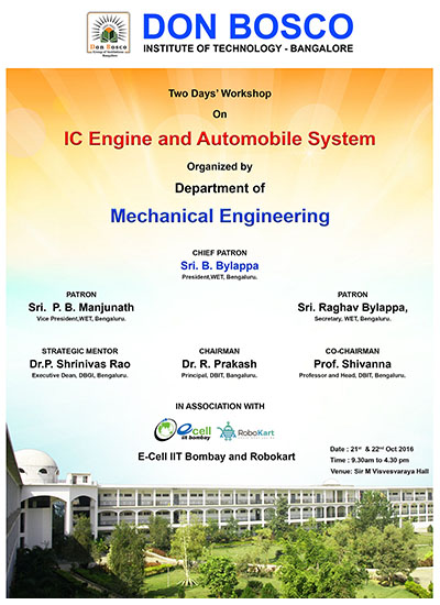 IC Engine and Automobile System work shop